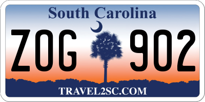 SC license plate ZOG902