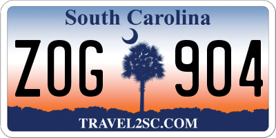 SC license plate ZOG904
