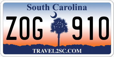 SC license plate ZOG910