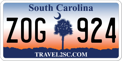 SC license plate ZOG924