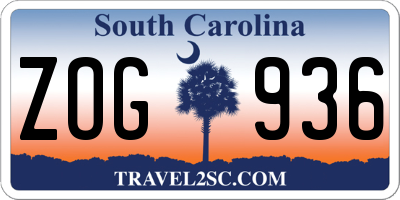 SC license plate ZOG936