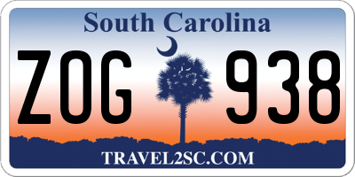 SC license plate ZOG938