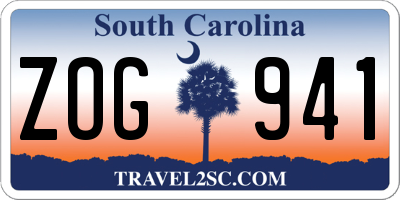SC license plate ZOG941