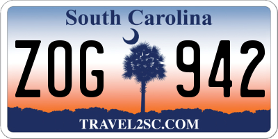 SC license plate ZOG942