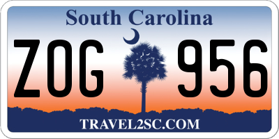 SC license plate ZOG956