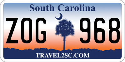 SC license plate ZOG968