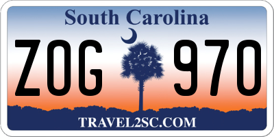 SC license plate ZOG970