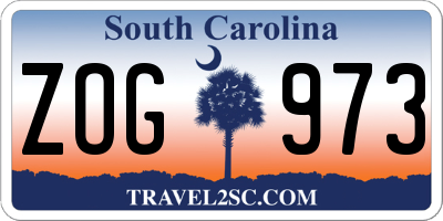 SC license plate ZOG973