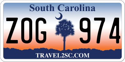 SC license plate ZOG974