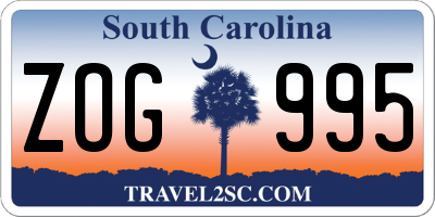 SC license plate ZOG995