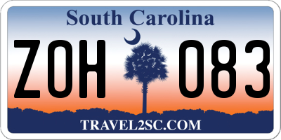 SC license plate ZOH083