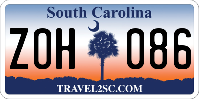 SC license plate ZOH086