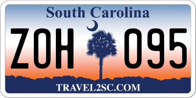 SC license plate ZOH095