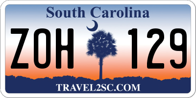 SC license plate ZOH129