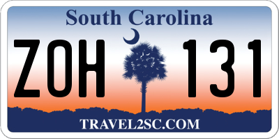 SC license plate ZOH131
