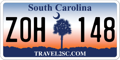 SC license plate ZOH148