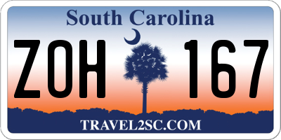 SC license plate ZOH167
