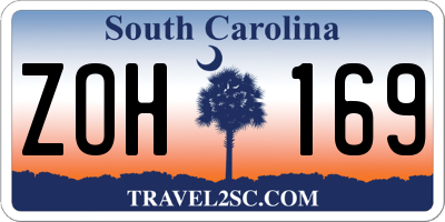 SC license plate ZOH169
