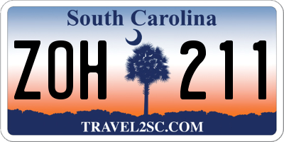 SC license plate ZOH211