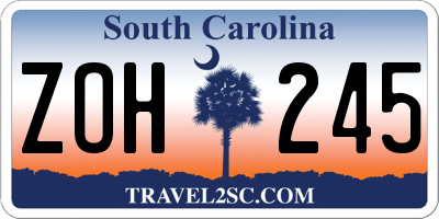 SC license plate ZOH245