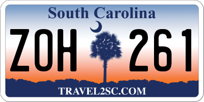 SC license plate ZOH261