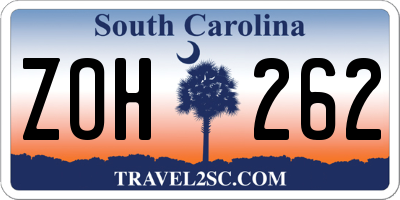 SC license plate ZOH262
