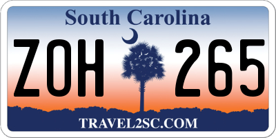 SC license plate ZOH265