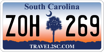 SC license plate ZOH269