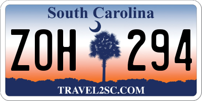SC license plate ZOH294