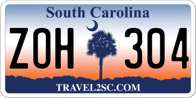 SC license plate ZOH304