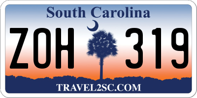SC license plate ZOH319