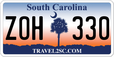 SC license plate ZOH330