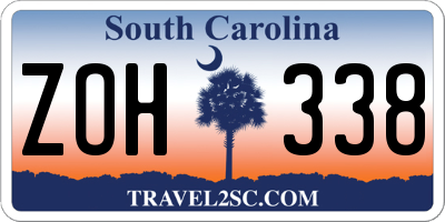 SC license plate ZOH338