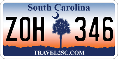 SC license plate ZOH346