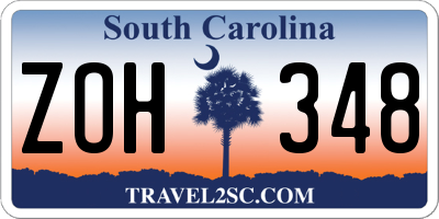 SC license plate ZOH348
