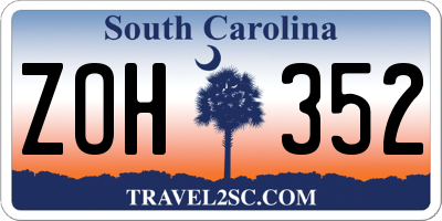 SC license plate ZOH352