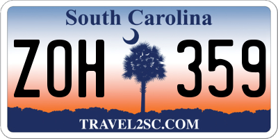SC license plate ZOH359