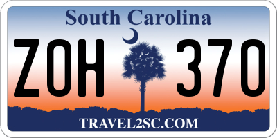 SC license plate ZOH370