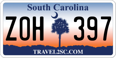 SC license plate ZOH397