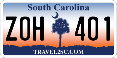 SC license plate ZOH401