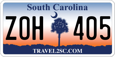 SC license plate ZOH405