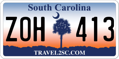 SC license plate ZOH413