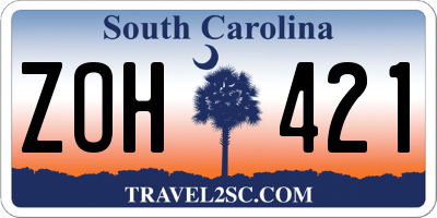 SC license plate ZOH421