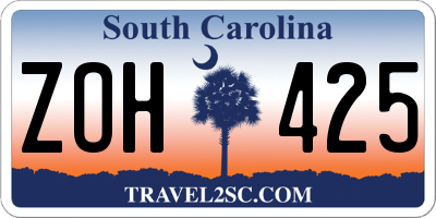 SC license plate ZOH425