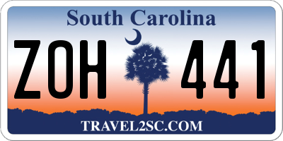 SC license plate ZOH441