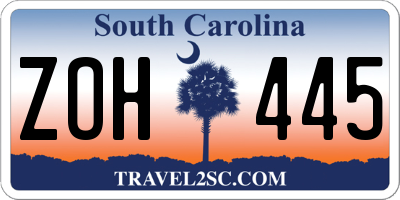 SC license plate ZOH445
