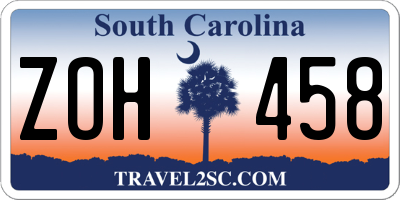 SC license plate ZOH458