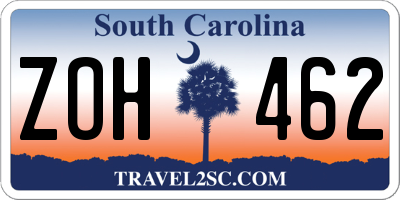 SC license plate ZOH462