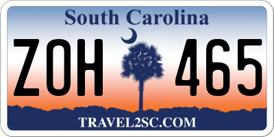 SC license plate ZOH465