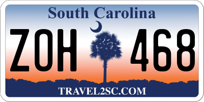 SC license plate ZOH468